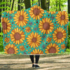 Sunflower Pattern Print Design SF013 Hooded Blanket-JORJUNE.COM