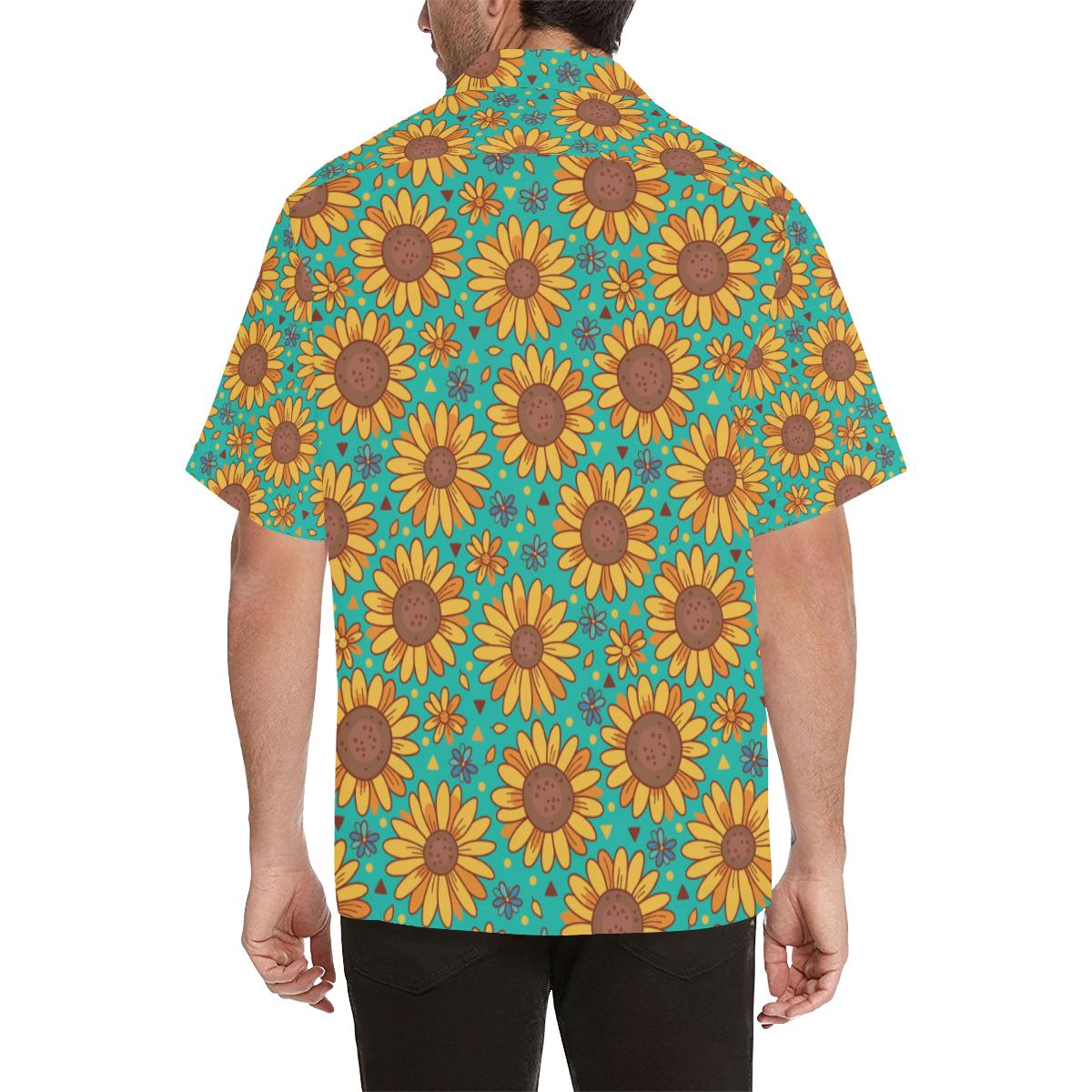 Sunflower Pattern Print Design SF013 Men Hawaiian Shirt-JorJune