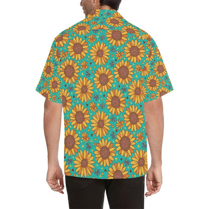 Sunflower Pattern Print Design SF013 Men Hawaiian Shirt-JorJune