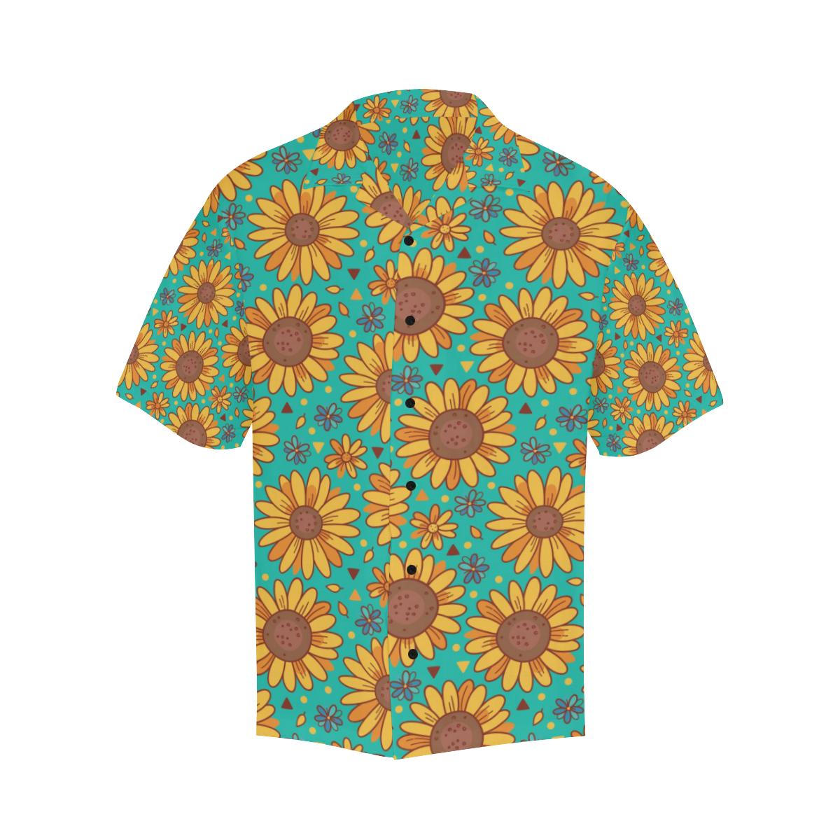 Sunflower Pattern Print Design SF013 Men Hawaiian Shirt-JorJune