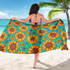 Sunflower Pattern Print Design SF013 Sarong Pareo Wrap-JORJUNE.COM