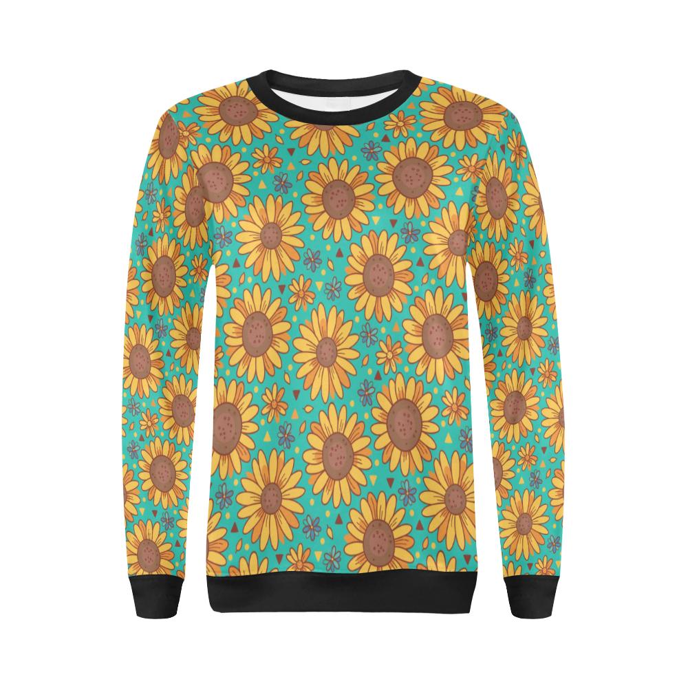 Sunflower Pattern Print Design SF013 Women Long Sleeve Sweatshirt-JorJune