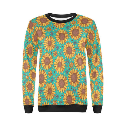 Sunflower Pattern Print Design SF013 Women Long Sleeve Sweatshirt-JorJune