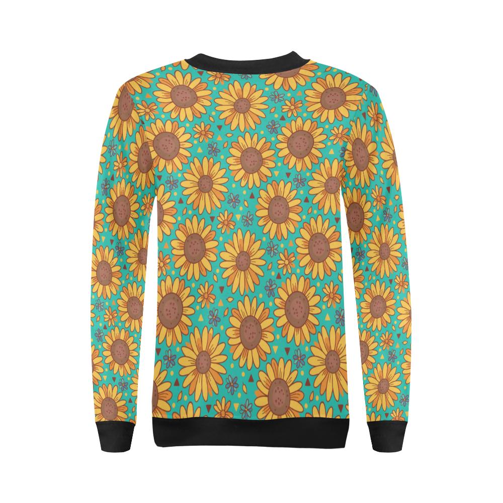 Sunflower Pattern Print Design SF013 Women Long Sleeve Sweatshirt-JorJune