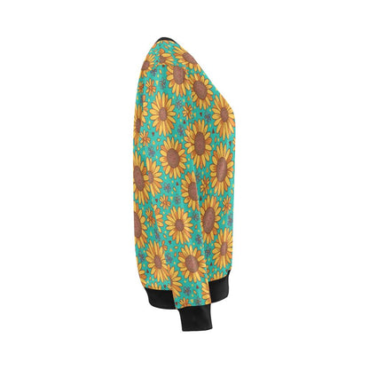 Sunflower Pattern Print Design SF013 Women Long Sleeve Sweatshirt-JorJune