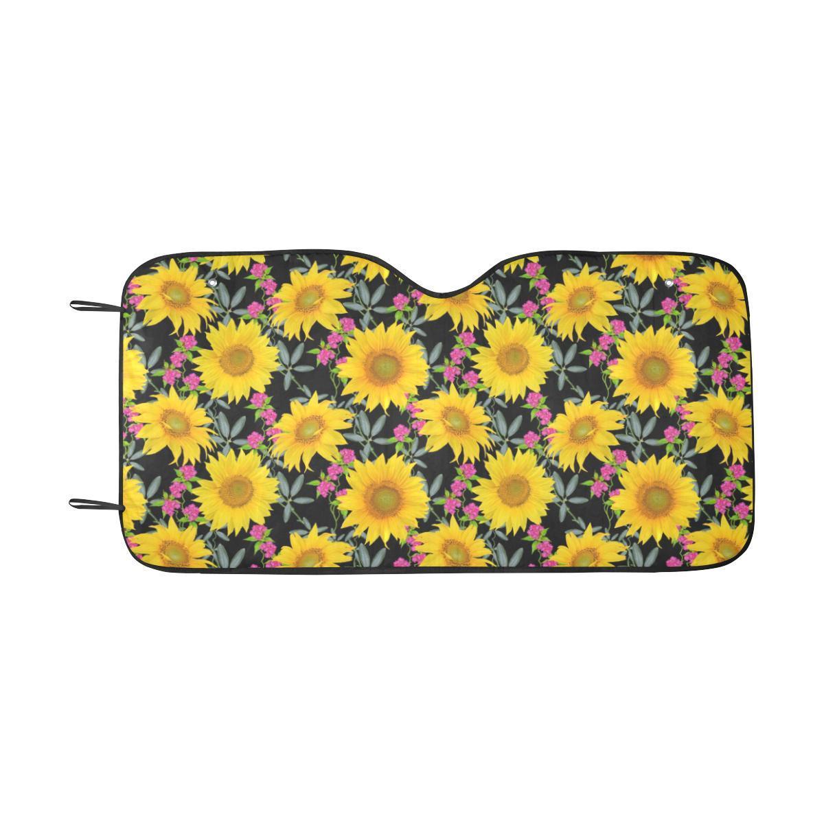 Sunflower Pattern Print Design SF014 Car Sun Shade-JorJune