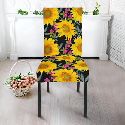 Sunflower Pattern Print Design SF014 Dining Chair Slipcover-JORJUNE.COM