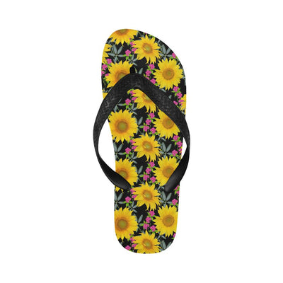 Sunflower Pattern Print Design SF014 Flip Flops-JorJune