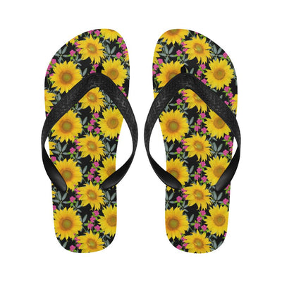 Sunflower Pattern Print Design SF014 Flip Flops-JorJune