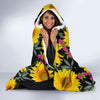 Sunflower Pattern Print Design SF014 Hooded Blanket-JORJUNE.COM