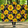 Sunflower Pattern Print Design SF014 Hooded Blanket-JORJUNE.COM