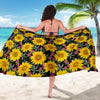 Sunflower Pattern Print Design SF014 Sarong Pareo Wrap-JORJUNE.COM