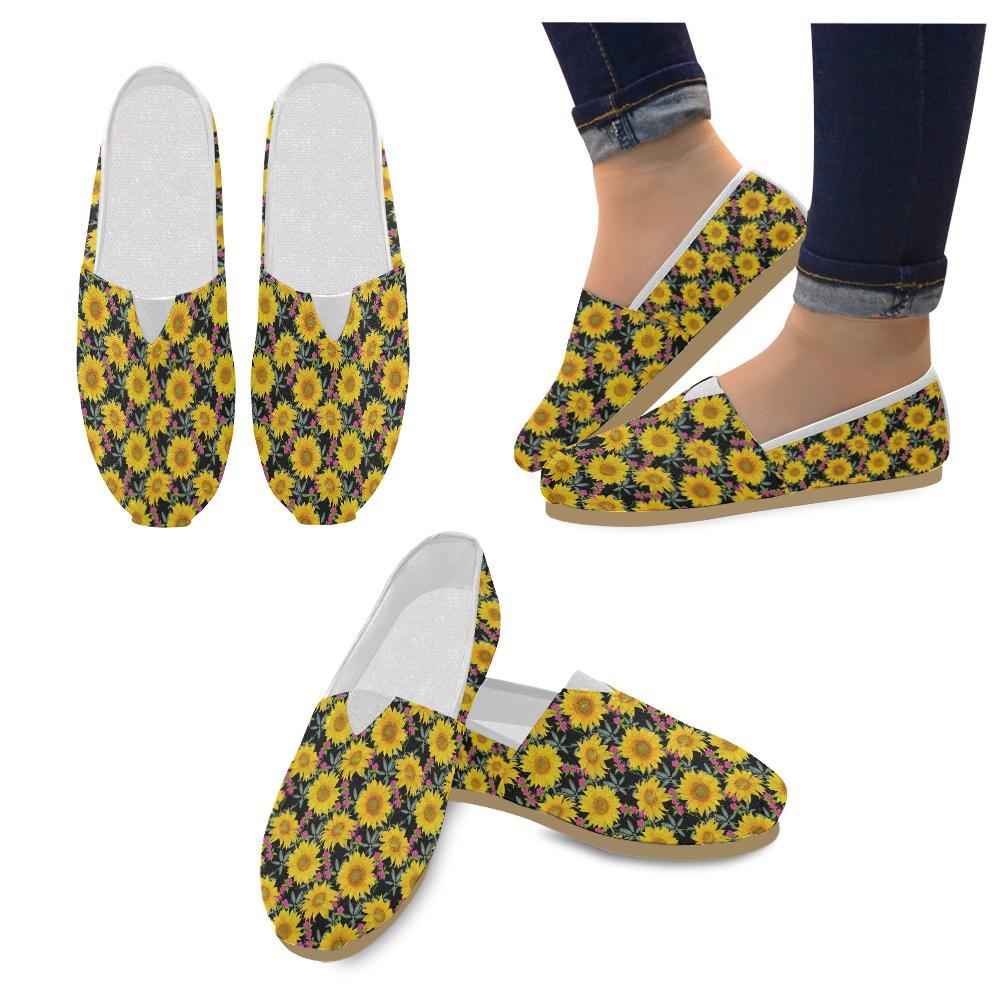 Sunflower Pattern Print Design SF014 Women Casual Shoes-JorJune.com