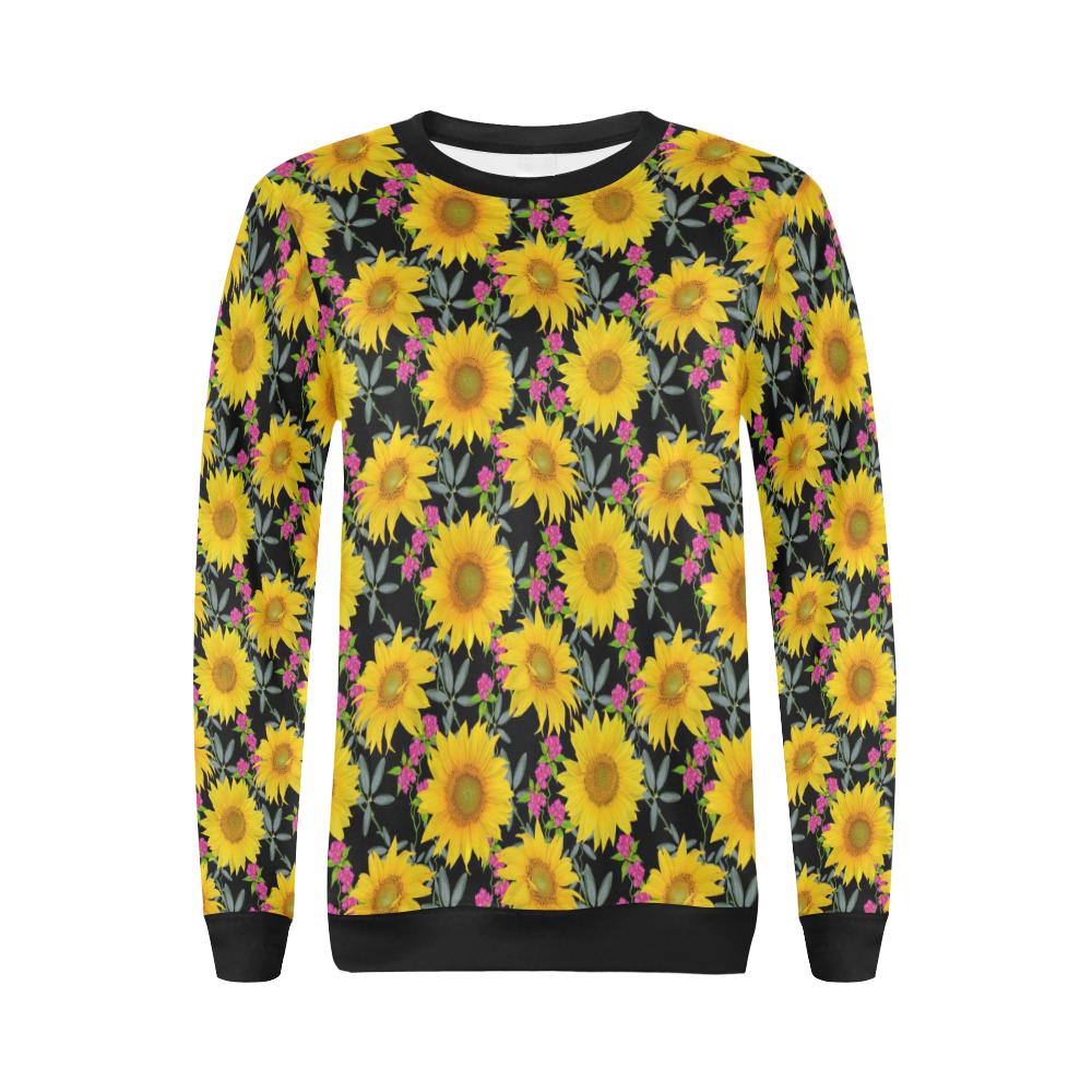Sunflower Pattern Print Design SF014 Women Long Sleeve Sweatshirt-JorJune