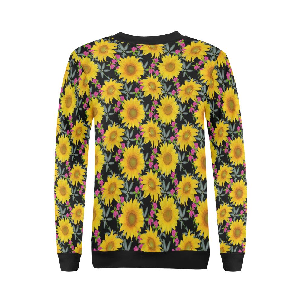Sunflower Pattern Print Design SF014 Women Long Sleeve Sweatshirt-JorJune