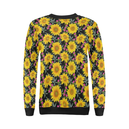 Sunflower Pattern Print Design SF014 Women Long Sleeve Sweatshirt-JorJune