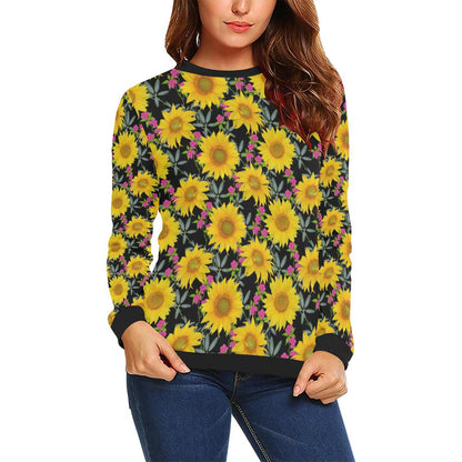 Sunflower Pattern Print Design SF014 Women Long Sleeve Sweatshirt-JorJune