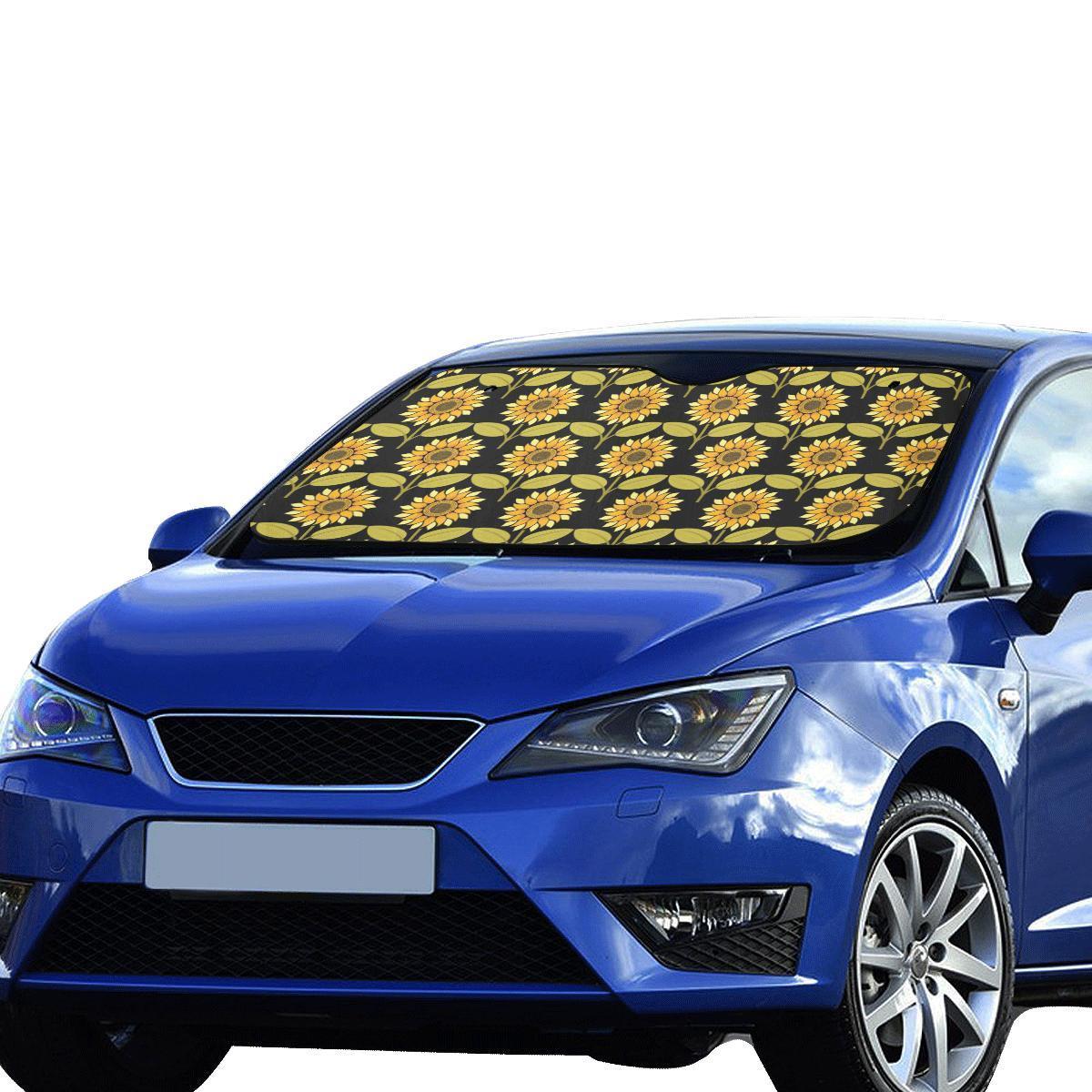 Sunflower Pattern Print Design SF015 Car Sun Shade-JorJune