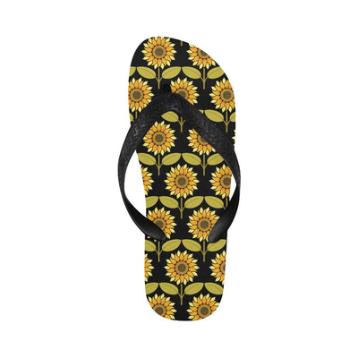 Sunflower Pattern Print Design SF015 Flip Flops-JorJune