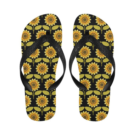 Sunflower Pattern Print Design SF015 Flip Flops-JorJune