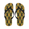 Sunflower Pattern Print Design SF015 Flip Flops-JorJune