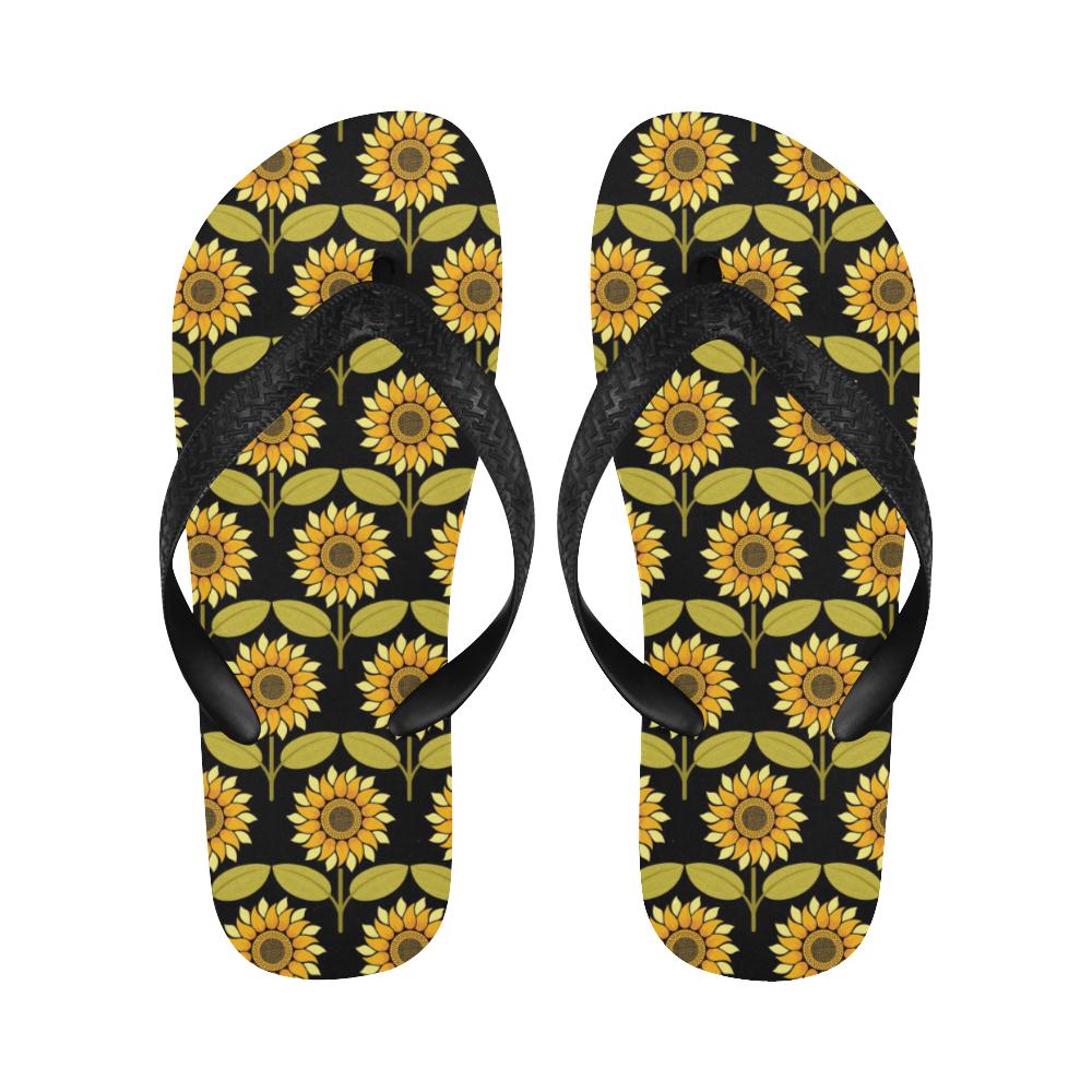 Sunflower Pattern Print Design SF015 Flip Flops-JorJune