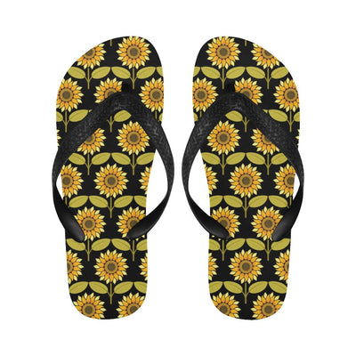 Sunflower Pattern Print Design SF015 Flip Flops-JorJune