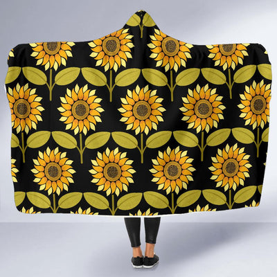 Sunflower Pattern Print Design SF015 Hooded Blanket-JORJUNE.COM