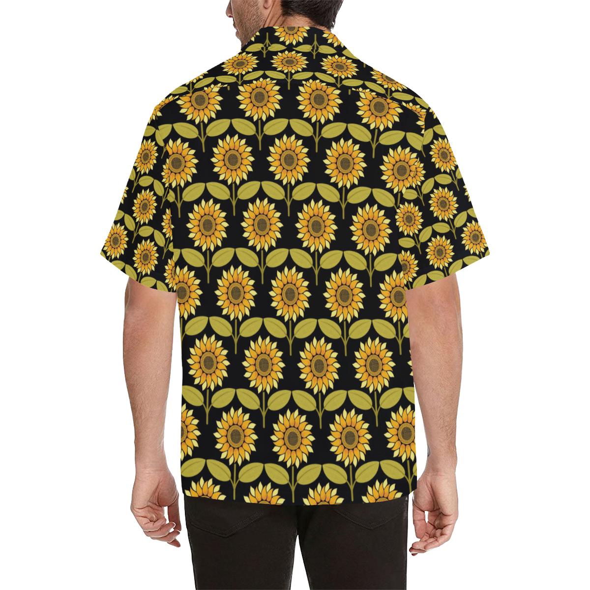 Sunflower Pattern Print Design SF015 Men Hawaiian Shirt-JorJune