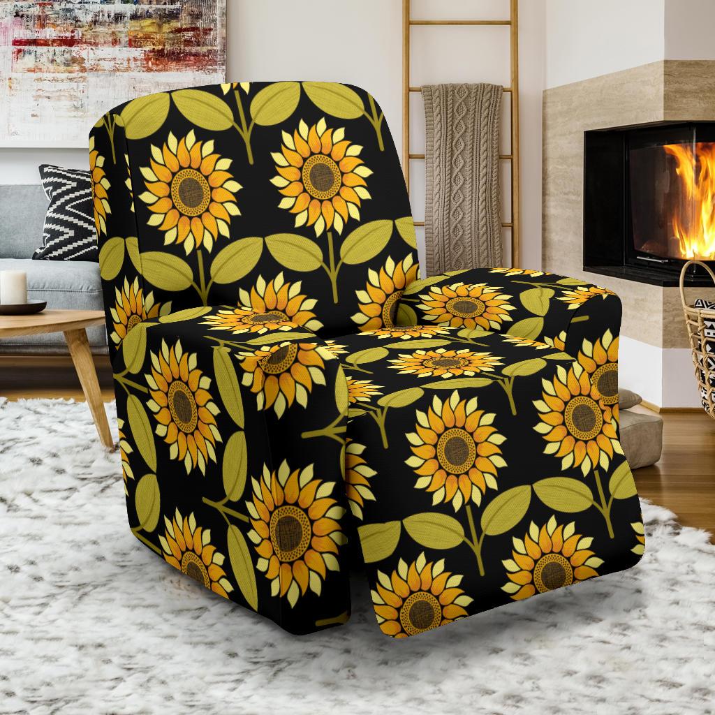 Sunflower Pattern Print Design SF015 Recliner Slipcover-JORJUNE.COM