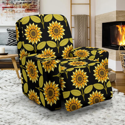 Sunflower Pattern Print Design SF015 Recliner Slipcover-JORJUNE.COM