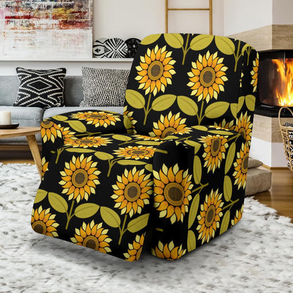 Sunflower Pattern Print Design SF015 Recliner Slipcover-JORJUNE.COM