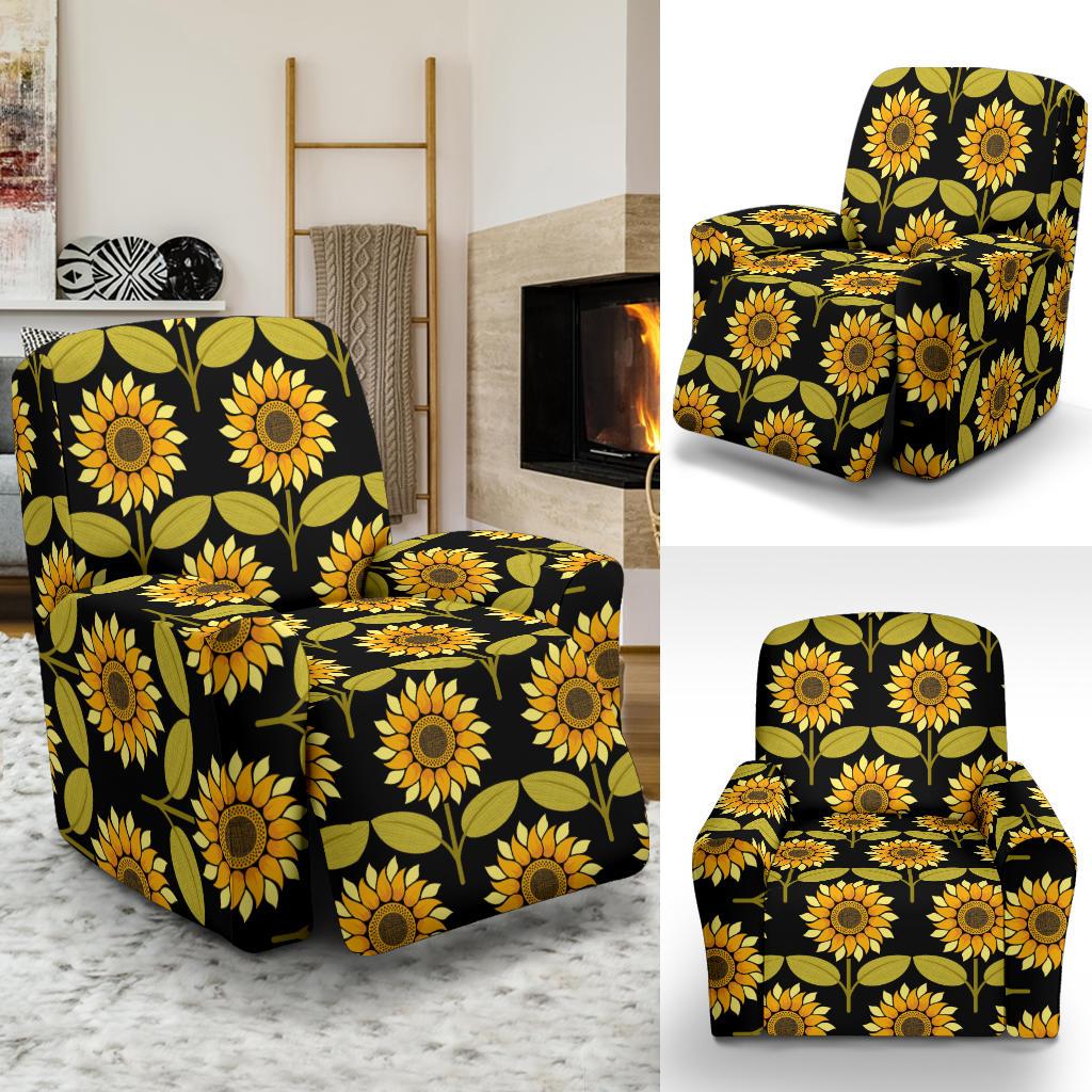 Sunflower Pattern Print Design SF015 Recliner Slipcover-JORJUNE.COM