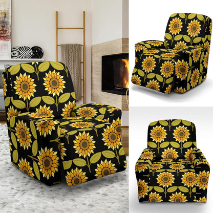 Sunflower Pattern Print Design SF015 Recliner Slipcover-JORJUNE.COM