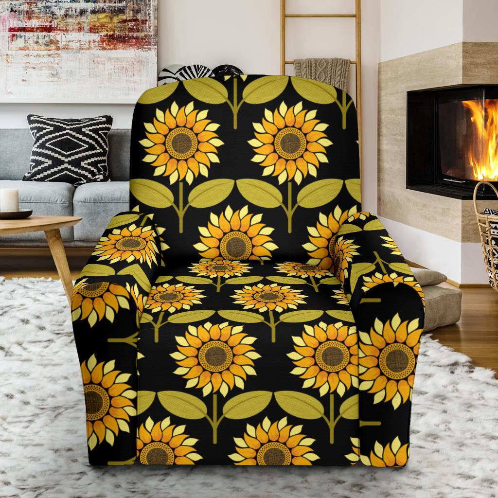 Sunflower Pattern Print Design SF015 Recliner Slipcover-JORJUNE.COM