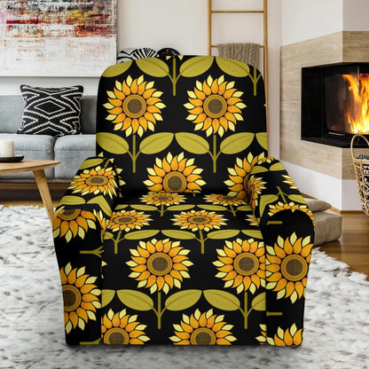 Sunflower Pattern Print Design SF015 Recliner Slipcover-JORJUNE.COM