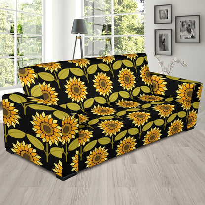 Sunflower Pattern Print Design SF015 Sofa Slipcover-JORJUNE.COM