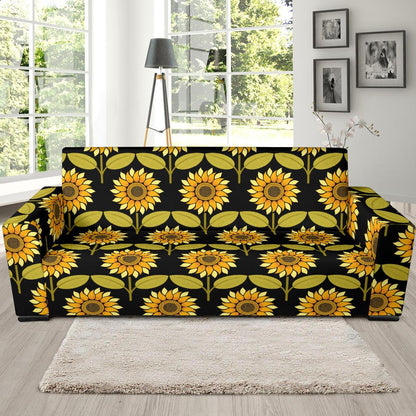 Sunflower Pattern Print Design SF015 Sofa Slipcover-JORJUNE.COM