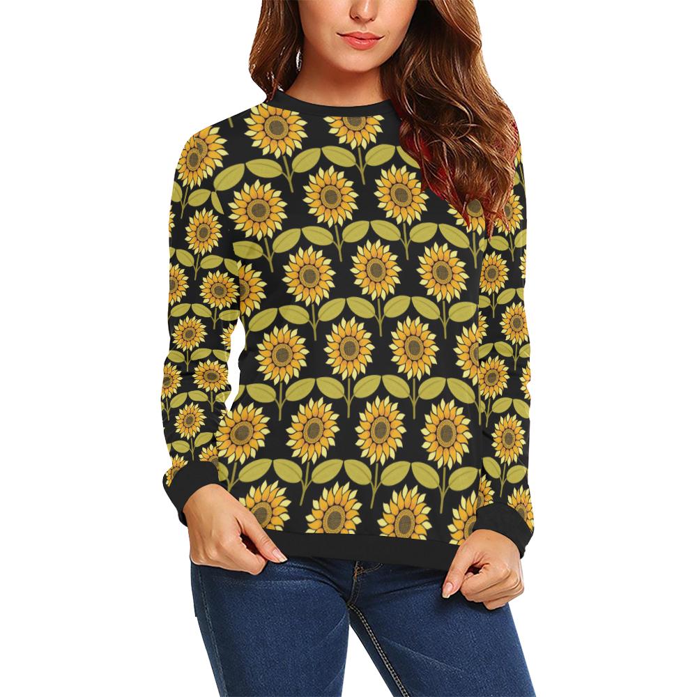 Sunflower Pattern Print Design SF015 Women Long Sleeve Sweatshirt-JorJune