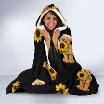 Sunflower Pattern Print Design SF016 Hooded Blanket-JORJUNE.COM