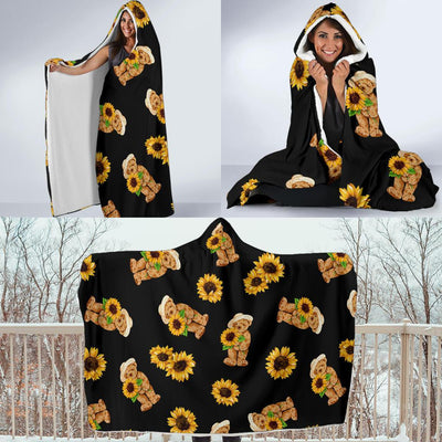 Sunflower Pattern Print Design SF016 Hooded Blanket-JORJUNE.COM