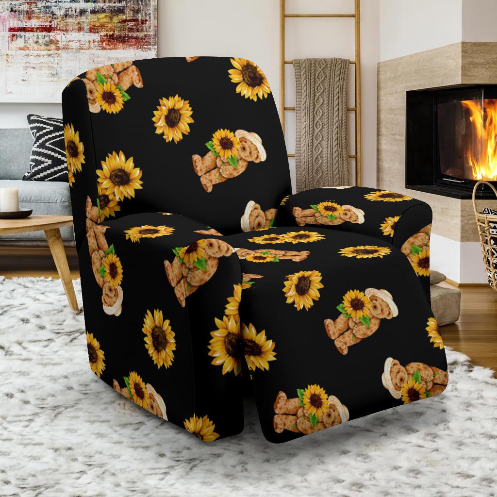 Sunflower Pattern Print Design SF016 Recliner Slipcover-JORJUNE.COM