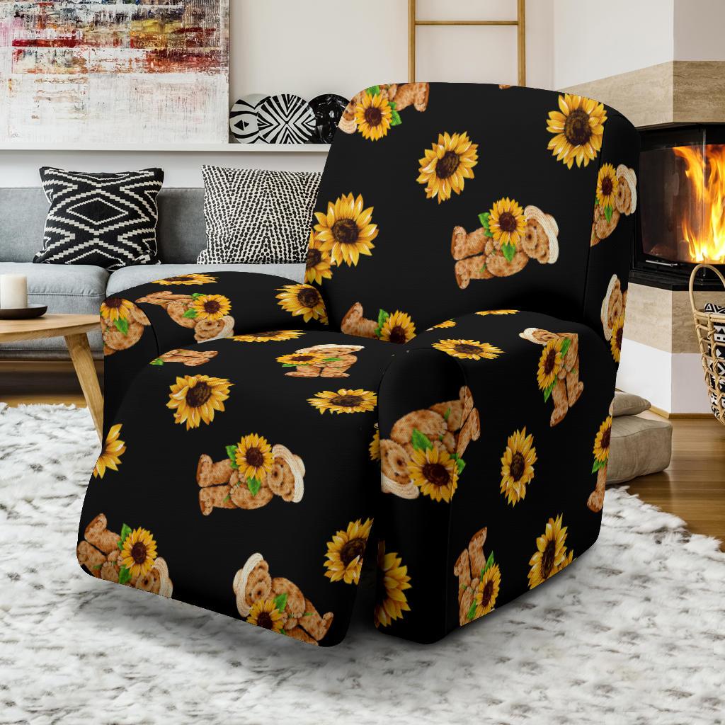 Sunflower Pattern Print Design SF016 Recliner Slipcover-JORJUNE.COM