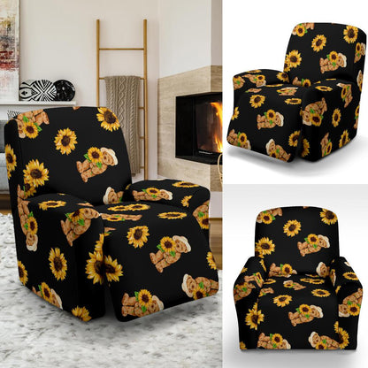 Sunflower Pattern Print Design SF016 Recliner Slipcover-JORJUNE.COM