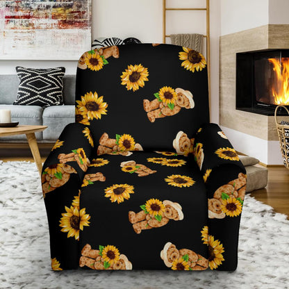 Sunflower Pattern Print Design SF016 Recliner Slipcover-JORJUNE.COM