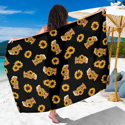 Sunflower Pattern Print Design SF016 Sarong Pareo Wrap-JORJUNE.COM