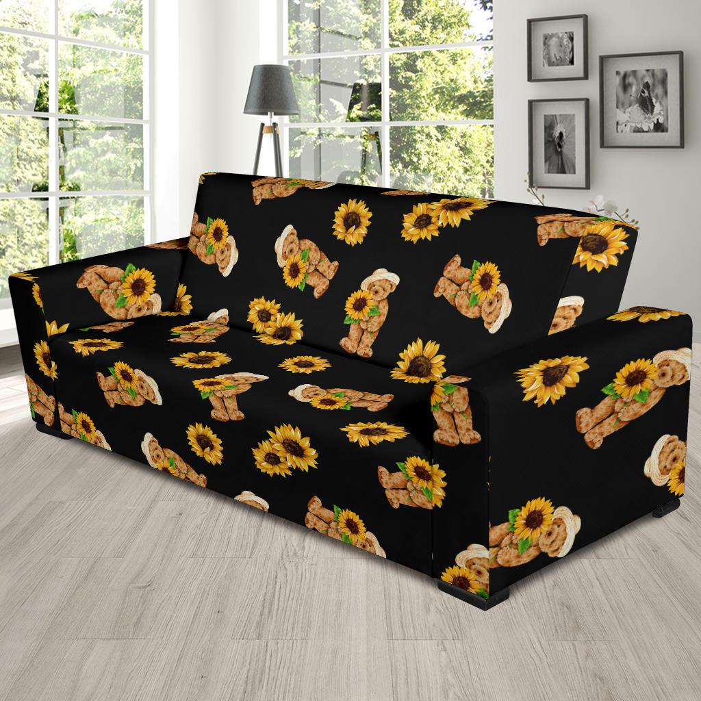 Sunflower Pattern Print Design SF016 Sofa Slipcover-JORJUNE.COM