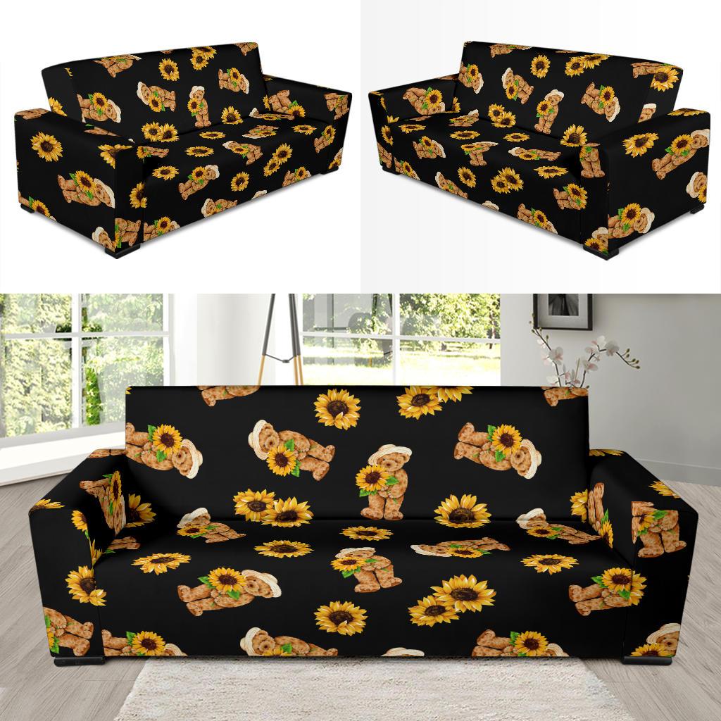 Sunflower Pattern Print Design SF016 Sofa Slipcover-JORJUNE.COM