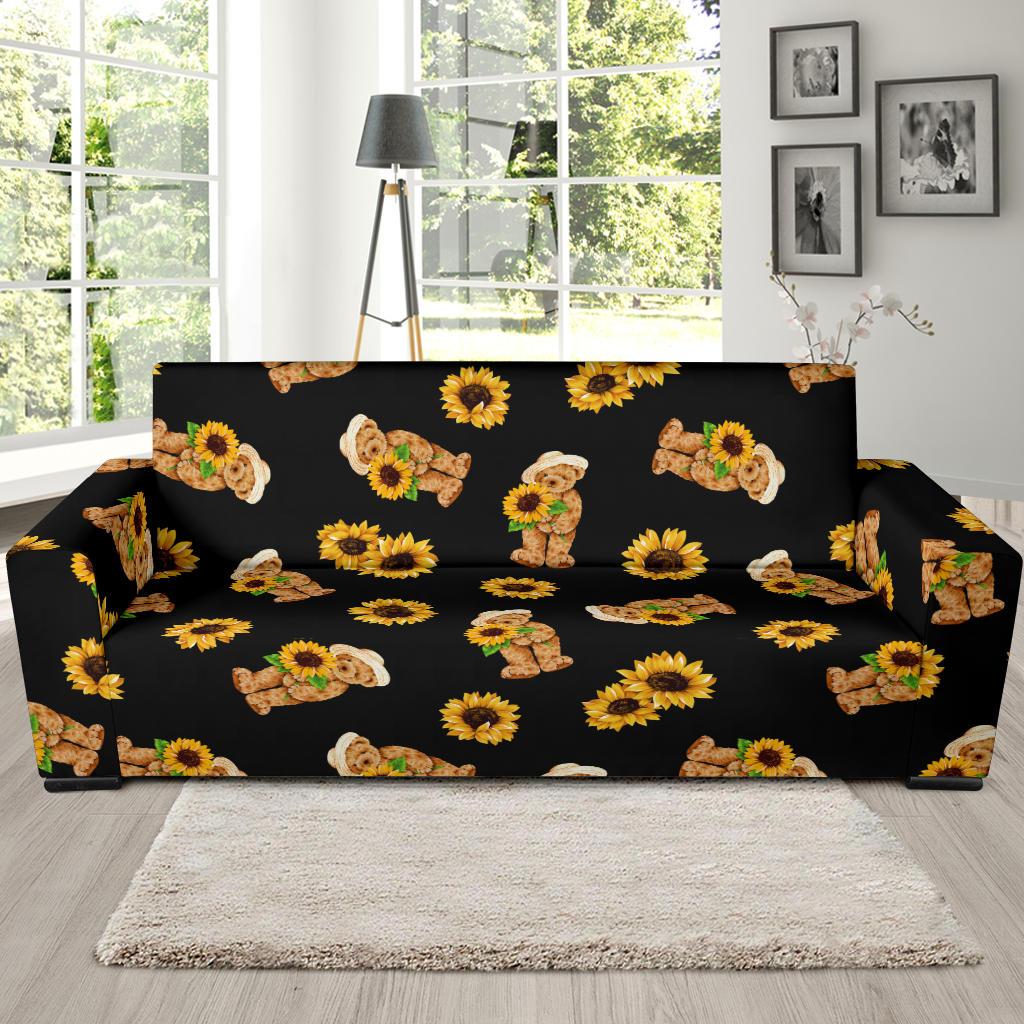 Sunflower Pattern Print Design SF016 Sofa Slipcover-JORJUNE.COM