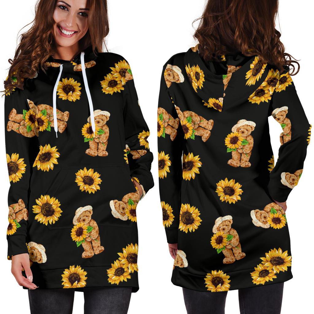 Sunflower Pattern Print Design SF016 Women Hoodie Dress